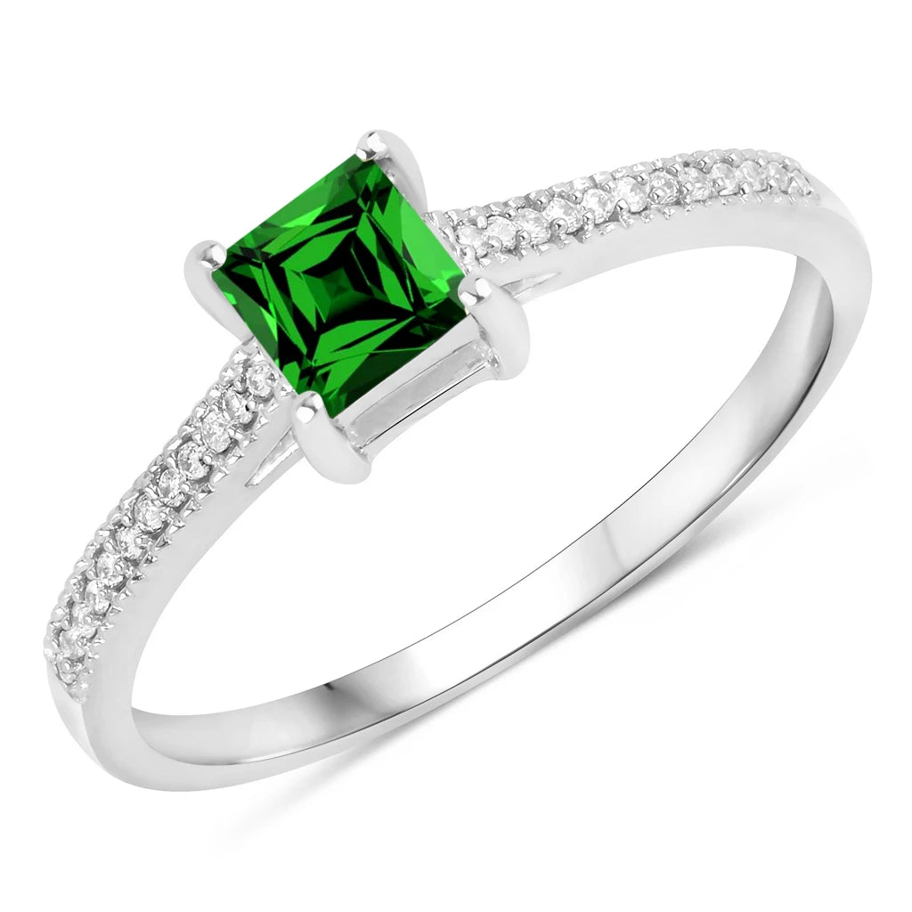 Square Cut Diamond Halo Ring