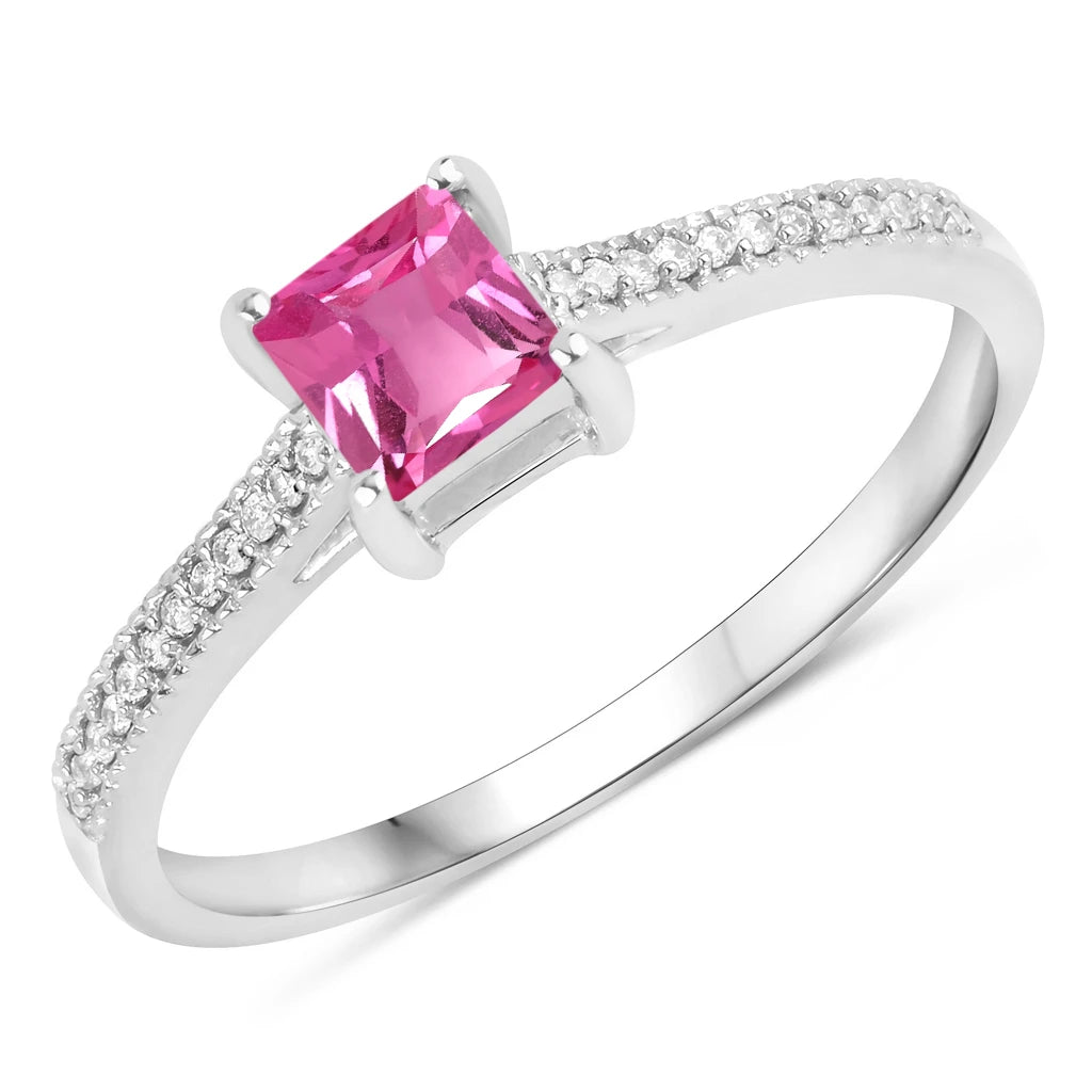 Square Cut Diamond Halo Ring
