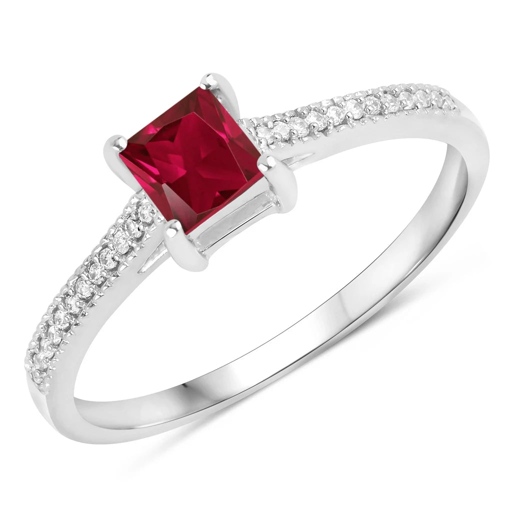 Square Cut Diamond Halo Ring