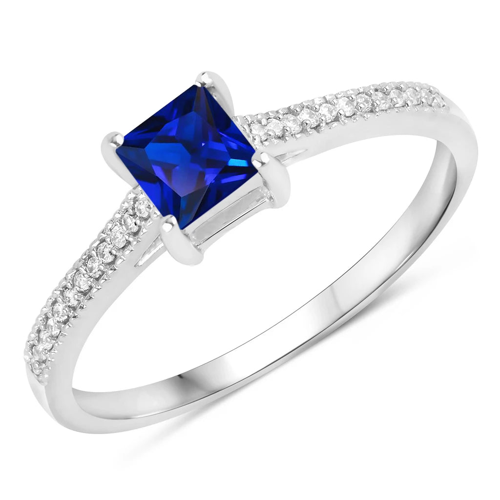 Square Cut Diamond Halo Ring