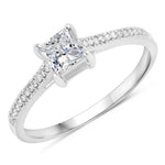 Square Cut Diamond Halo Ring