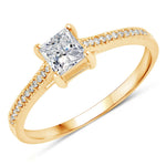 Square Cut Diamond Halo Ring