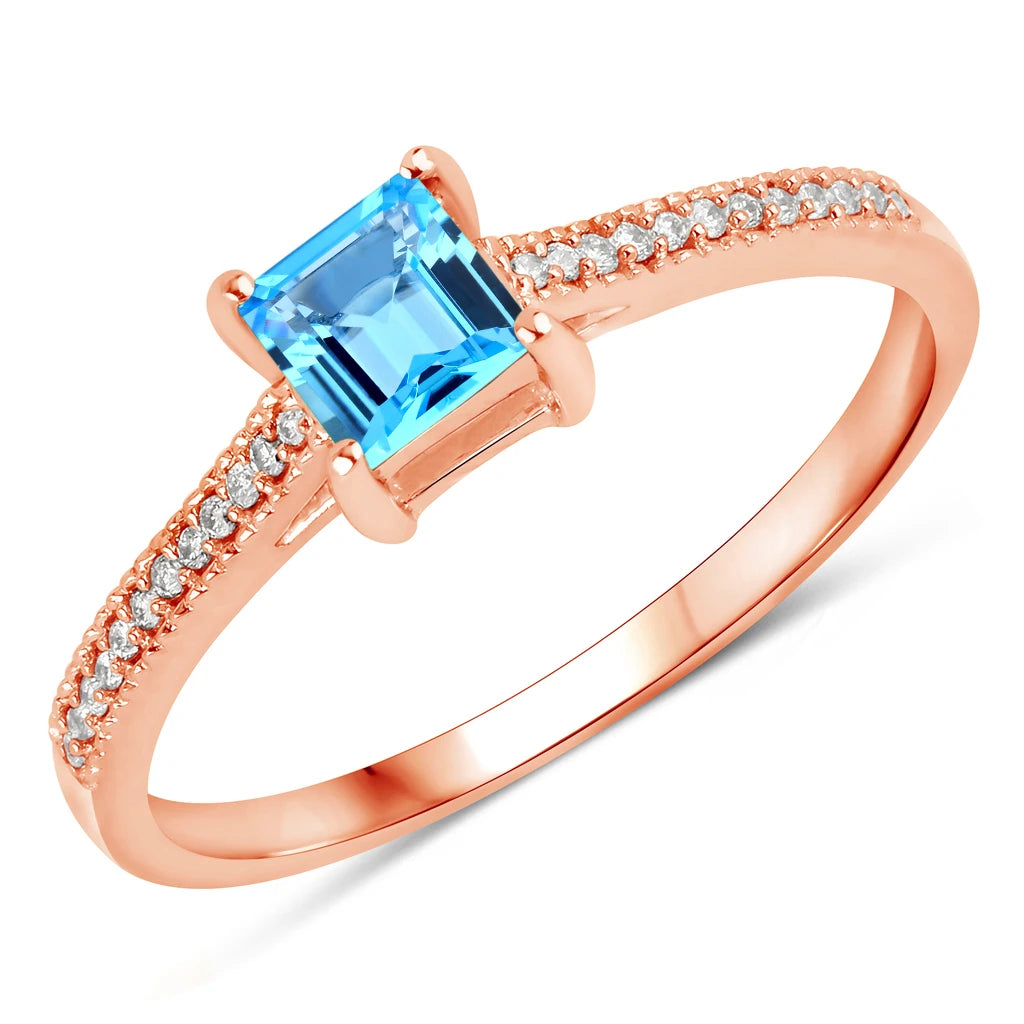 Square Cut Diamond Halo Ring