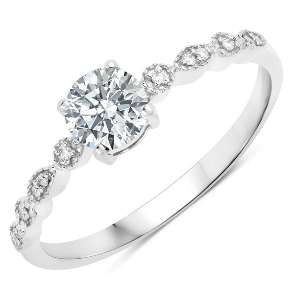 Victorian Round Diamond Halo Ring