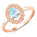 Cocktail Oval-Cut and Diamond Starburst Ring