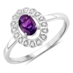 Cocktail Oval-Cut and Diamond Starburst Ring