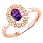Cocktail Oval-Cut and Diamond Starburst Ring