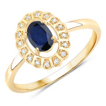 Cocktail Oval-Cut and Diamond Starburst Ring