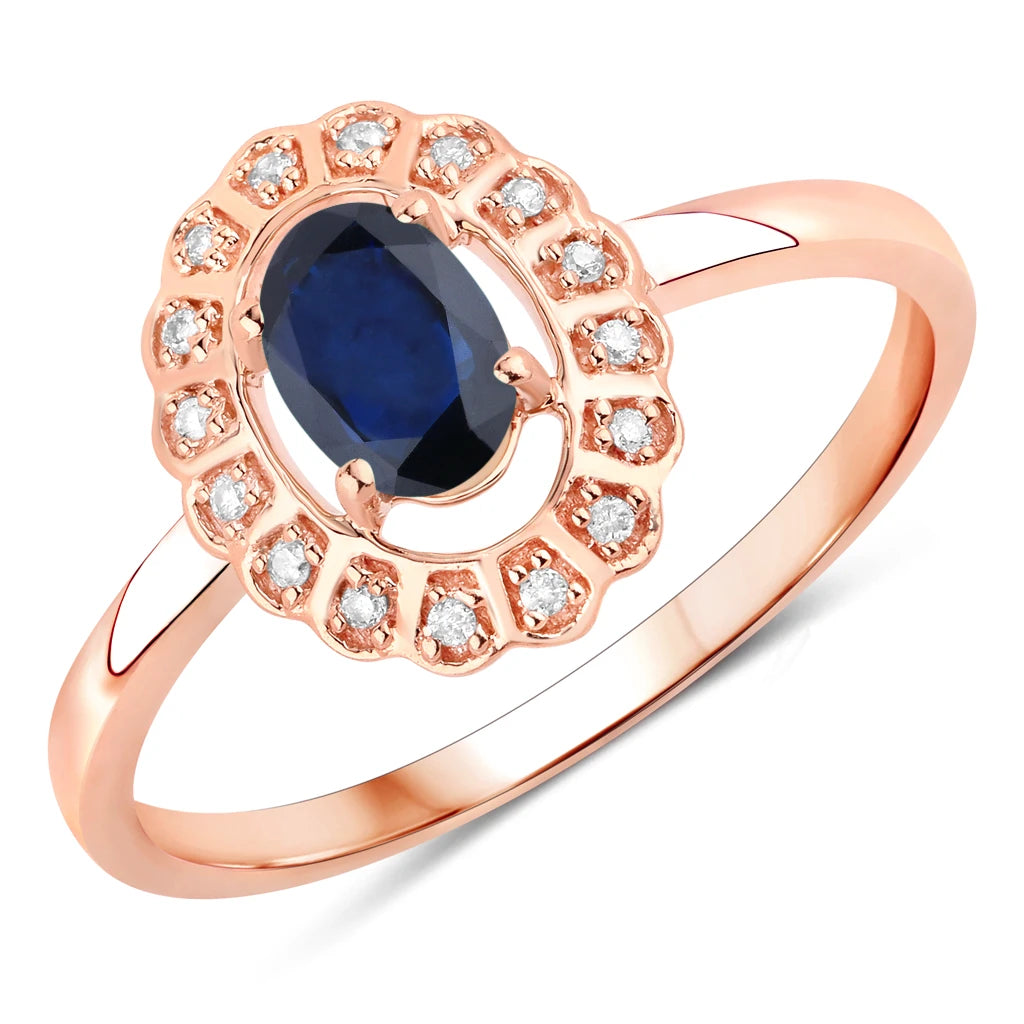 Cocktail Oval-Cut and Diamond Starburst Ring