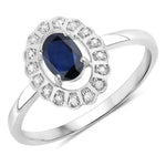 Cocktail Oval-Cut and Diamond Starburst Ring