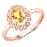 Cocktail Oval-Cut and Diamond Starburst Ring