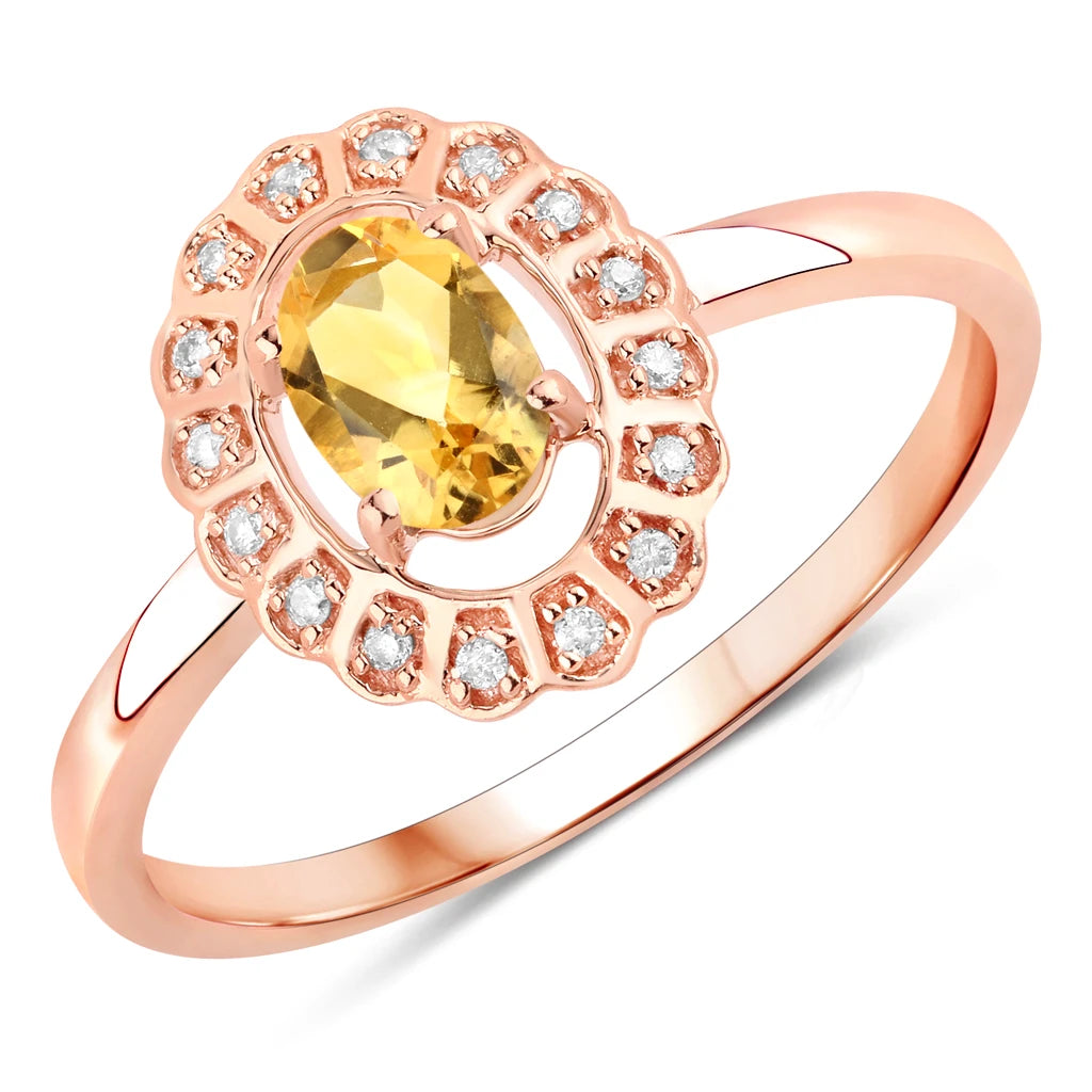 Cocktail Oval-Cut and Diamond Starburst Ring
