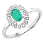 Cocktail Oval-Cut and Diamond Starburst Ring