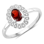 Cocktail Oval-Cut and Diamond Starburst Ring