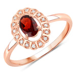 Cocktail Oval-Cut and Diamond Starburst Ring