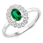 Cocktail Oval-Cut and Diamond Starburst Ring