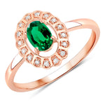 Cocktail Oval-Cut and Diamond Starburst Ring