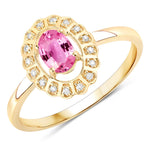 Cocktail Oval-Cut and Diamond Starburst Ring