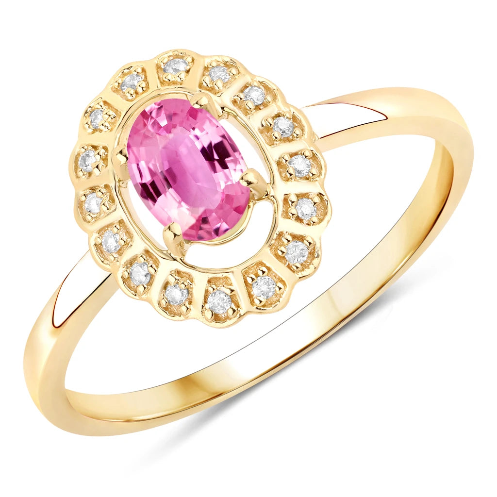 Cocktail Oval-Cut and Diamond Starburst Ring