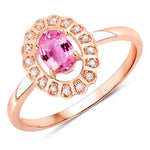 Cocktail Oval-Cut and Diamond Starburst Ring