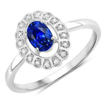 Cocktail Oval-Cut and Diamond Starburst Ring