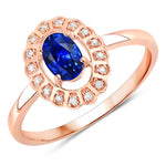 Cocktail Oval-Cut and Diamond Starburst Ring