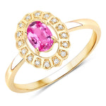 Cocktail Oval-Cut and Diamond Starburst Ring