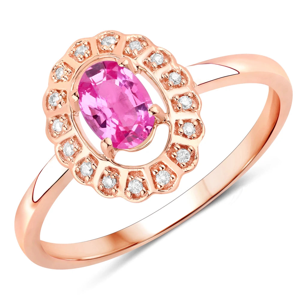 Cocktail Oval-Cut and Diamond Starburst Ring