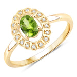 Cocktail Oval-Cut and Diamond Starburst Ring