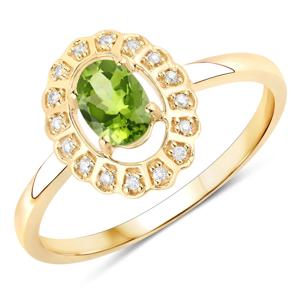 Cocktail Oval-Cut and Diamond Starburst Ring