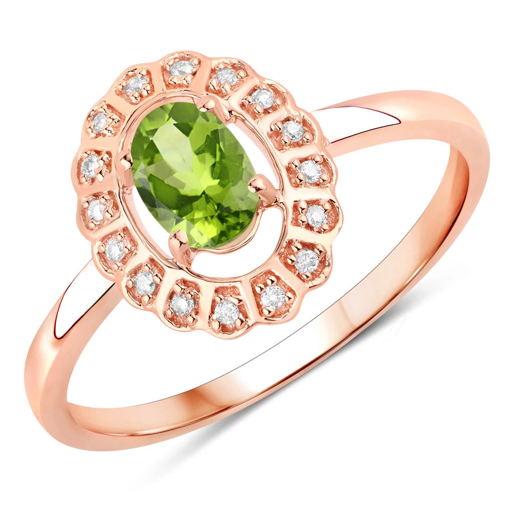 Cocktail Oval-Cut and Diamond Starburst Ring