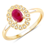 Cocktail Oval-Cut and Diamond Starburst Ring