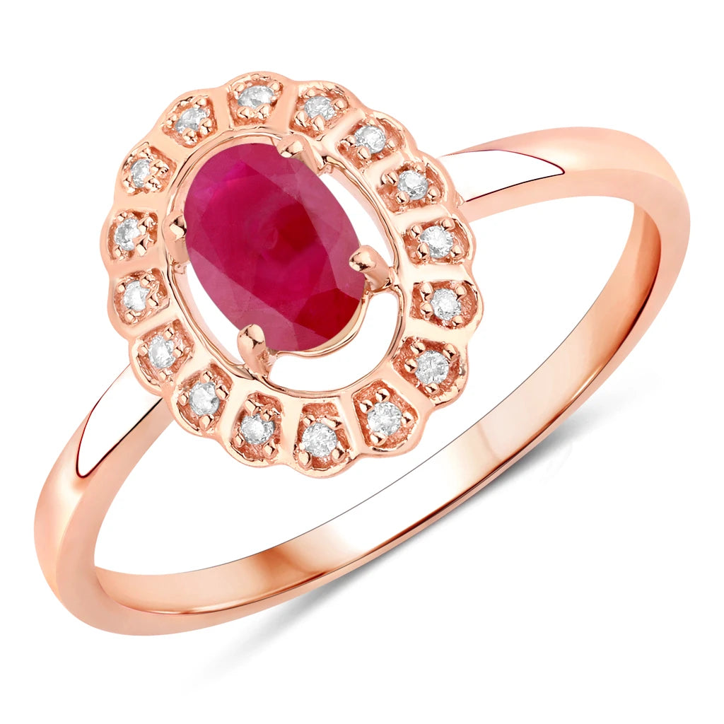 Cocktail Oval-Cut and Diamond Starburst Ring