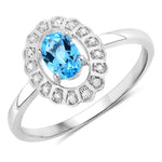 Cocktail Oval-Cut and Diamond Starburst Ring