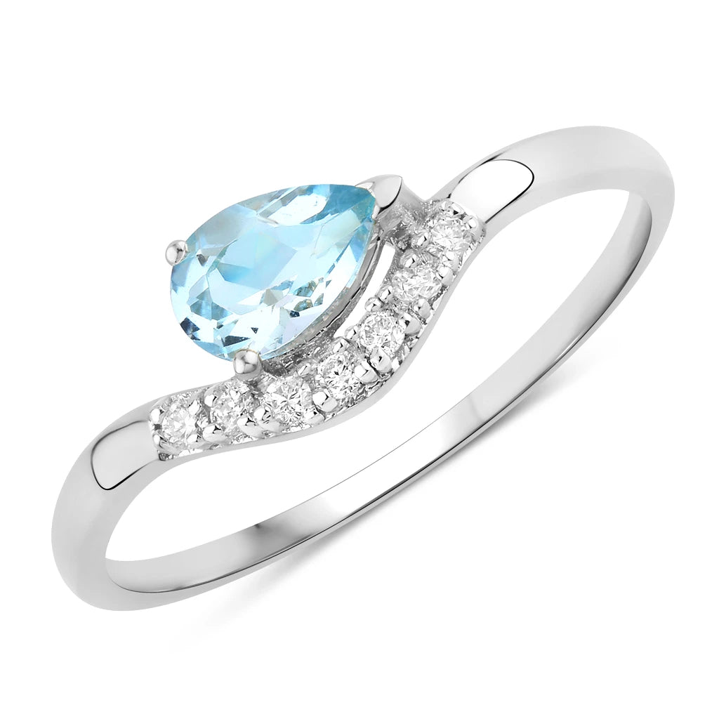 Wave Pear-Cut and Diamond Ring