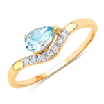 Wave Pear-Cut and Diamond Ring