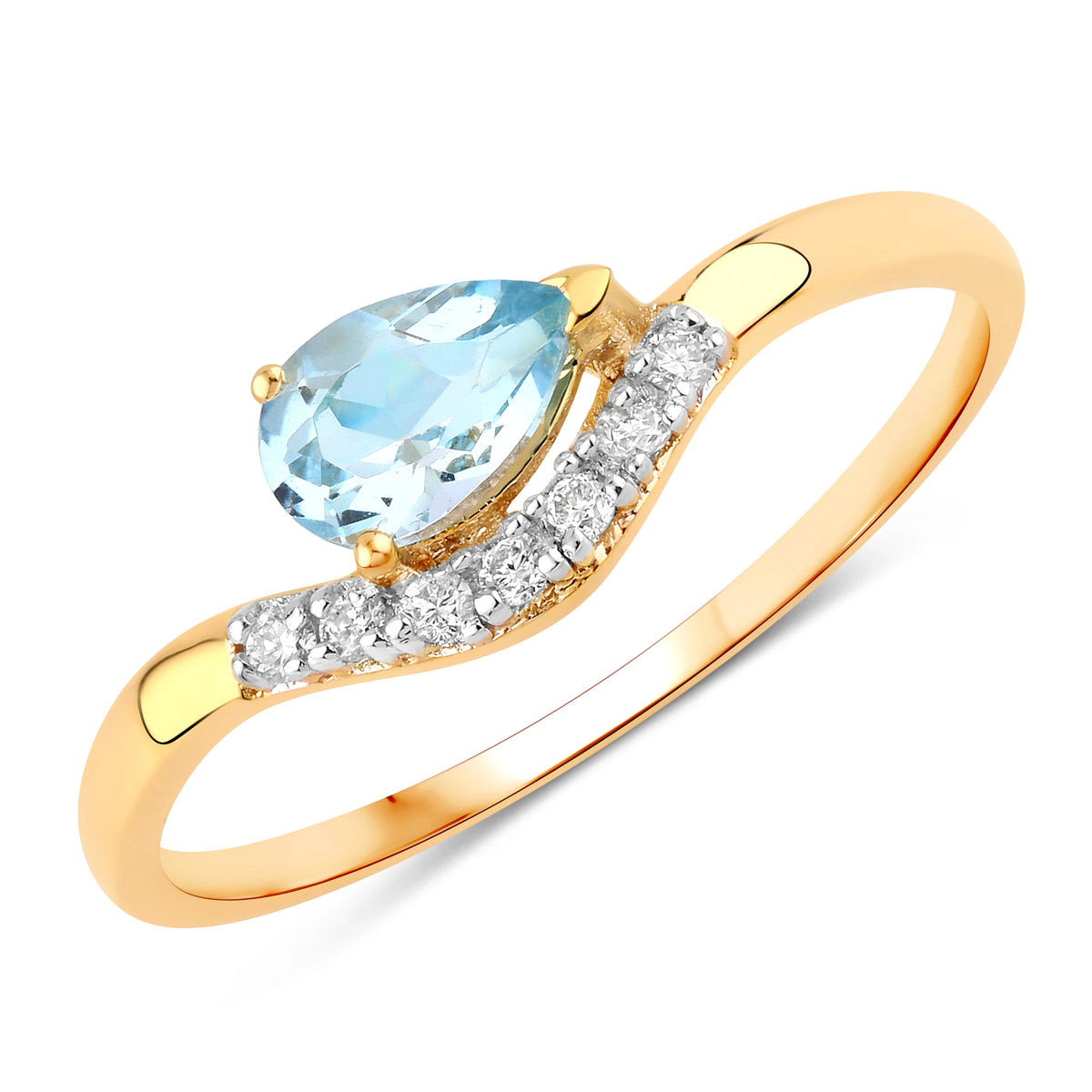 Wave Pear-Cut and Diamond Ring