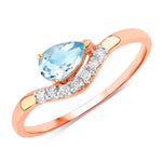 Wave Pear-Cut and Diamond Ring