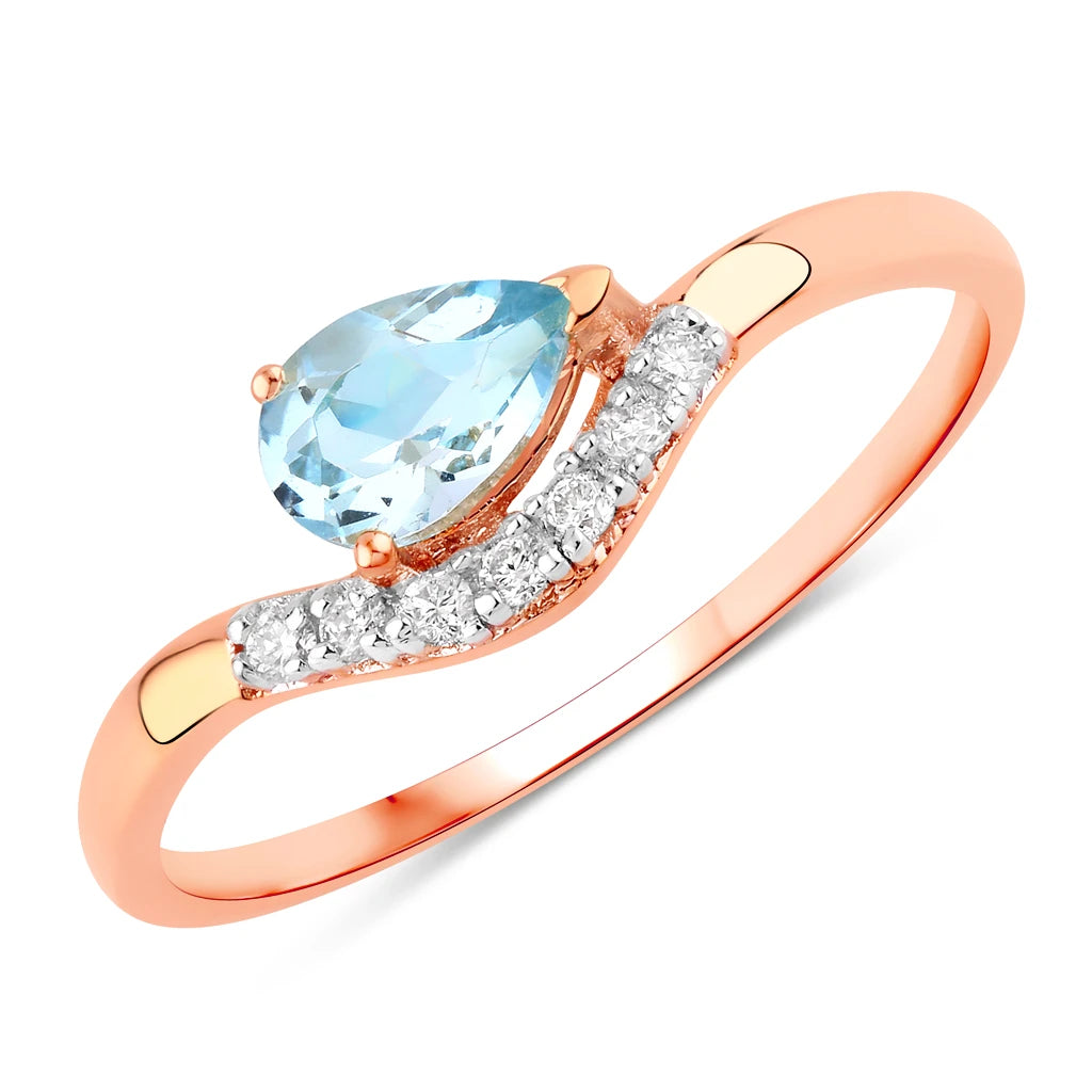 Wave Pear-Cut and Diamond Ring