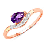 Wave Pear-Cut and Diamond Ring