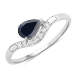 Wave Pear-Cut and Diamond Ring