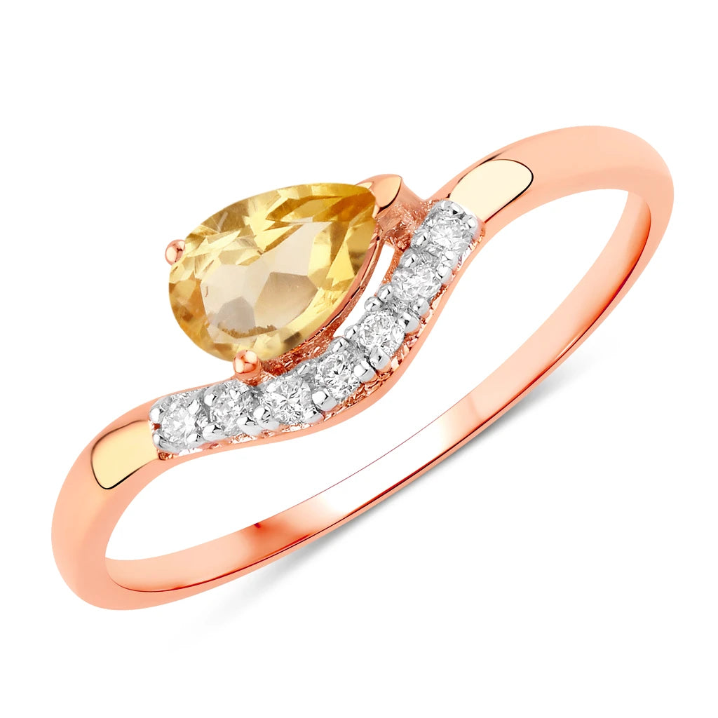 Wave Pear-Cut and Diamond Ring