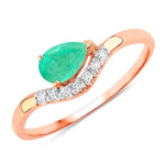 Wave Pear-Cut and Diamond Ring