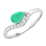 Wave Pear-Cut and Diamond Ring