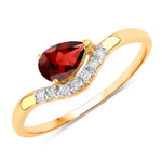 Wave Pear-Cut and Diamond Ring