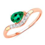 Wave Pear-Cut and Diamond Ring