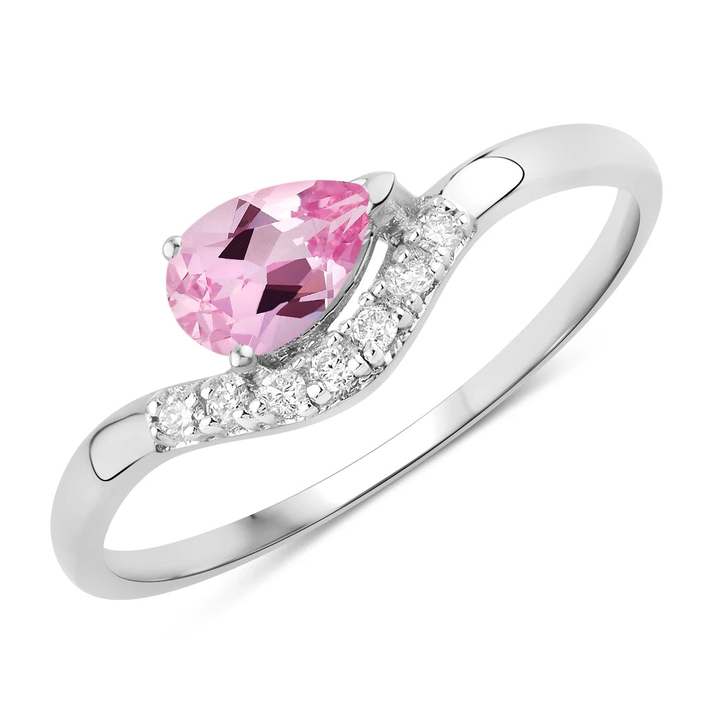 Wave Pear-Cut and Diamond Ring