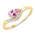 Wave Pear-Cut and Diamond Ring