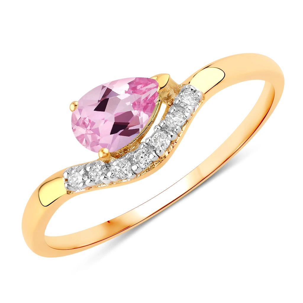Wave Pear-Cut and Diamond Ring