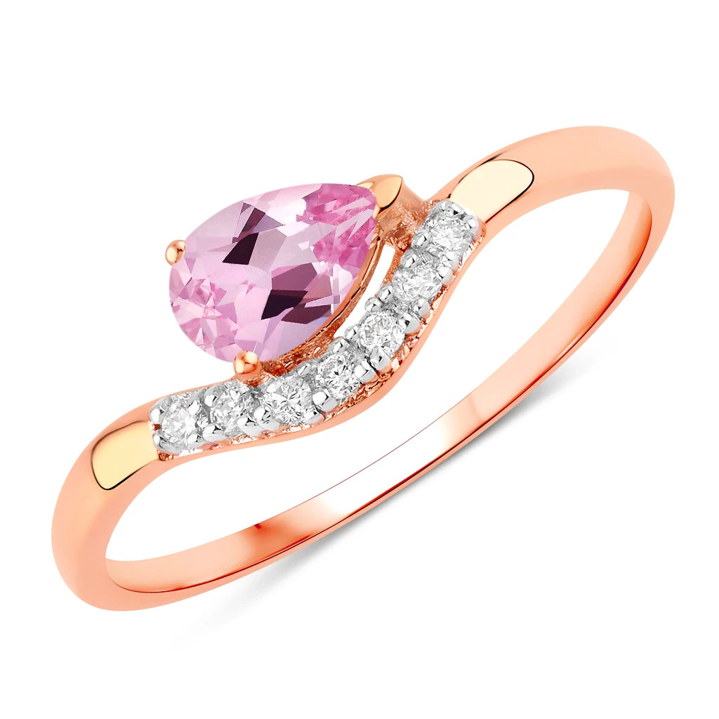 Wave Pear-Cut and Diamond Ring